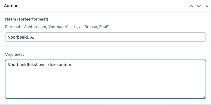Auteur invullen in WordPress
